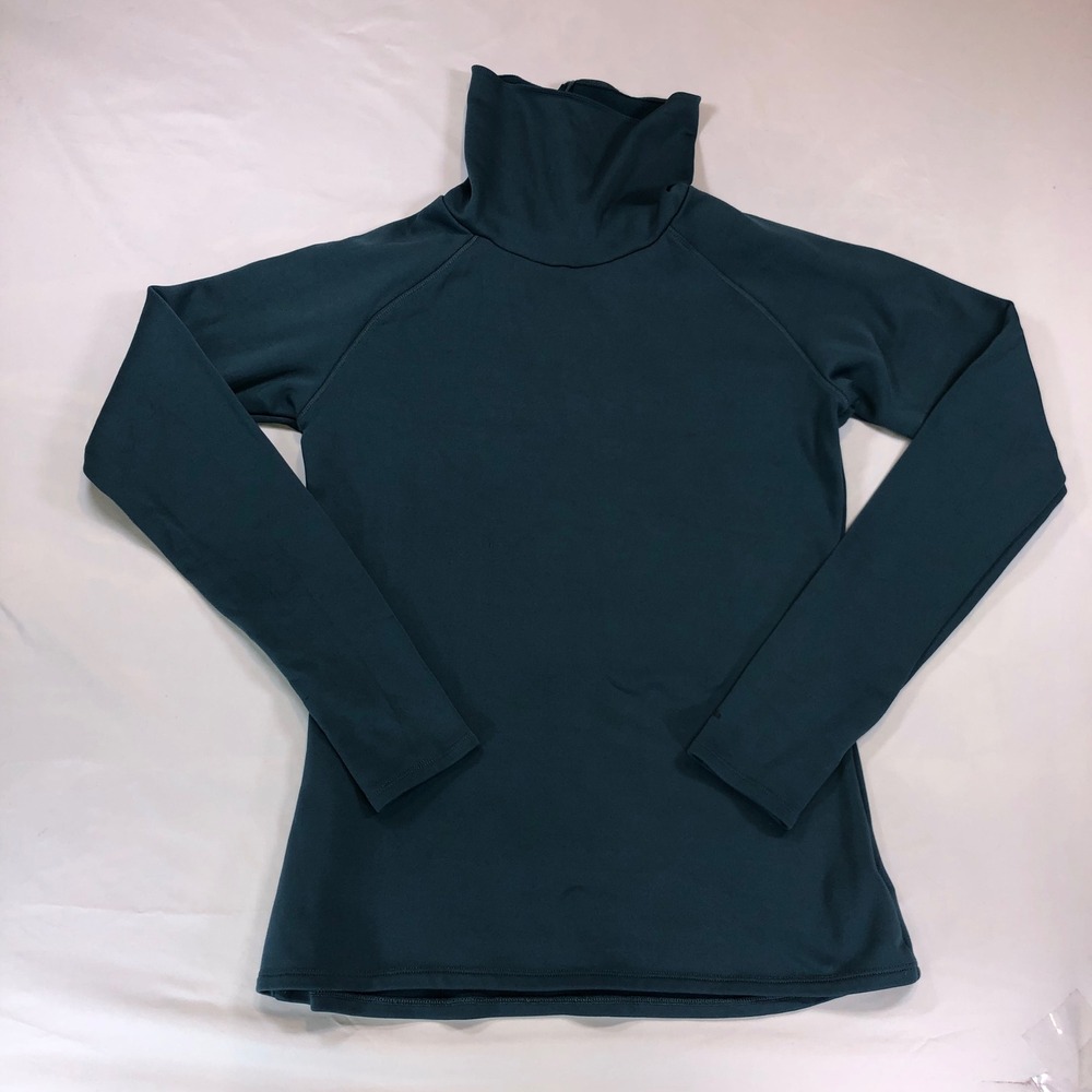 Columbia Womens Dark Teal Fleece Lined Mock Neck Base Layer Top Size M AL6074